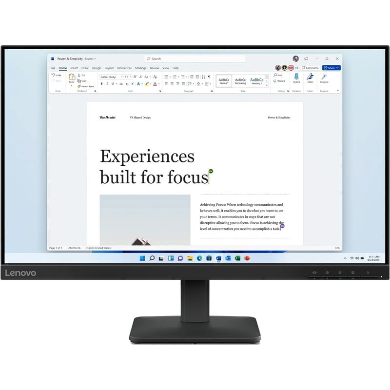 Монітор Lenovo 23.8" Lenovo L24-4e (68C2KAC1UA) IPS Black 100Hz