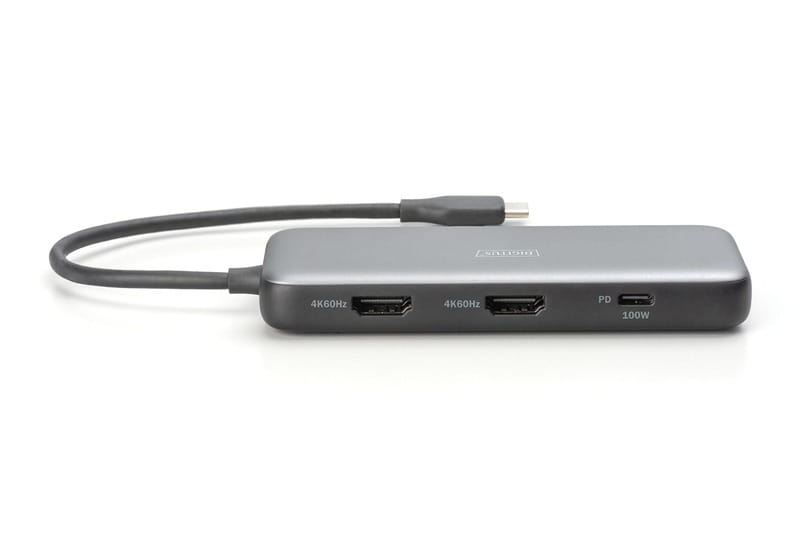 Док-станция Digitus DA-70915 (USB-C PD 100W/USB3.2х2/USB-C/RJ45/SD/MicroSD/2хHDMI)