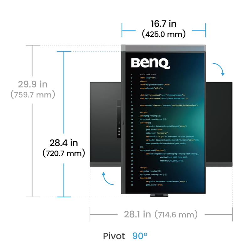Монитор BenQ 31.5" RD320UA (9H.LMTLA.TBE) IPS Metallic Grey