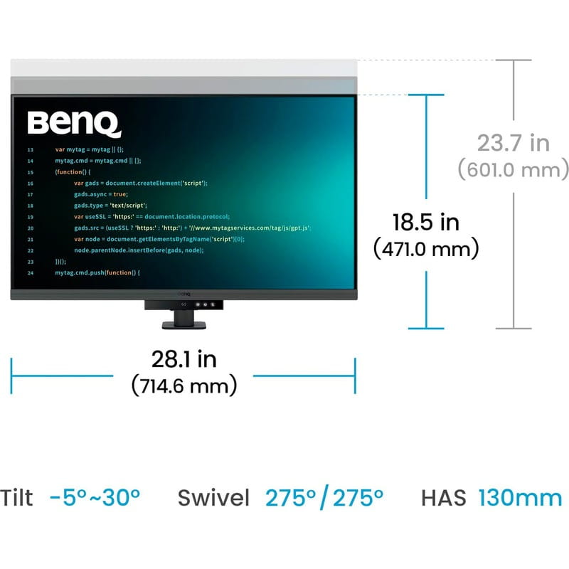 Монитор BenQ 31.5" RD320UA (9H.LMTLA.TBE) IPS Metallic Grey