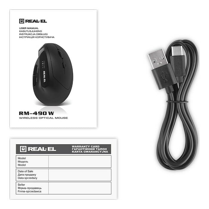 Миша бездротова REAL-EL RM-490W Black
