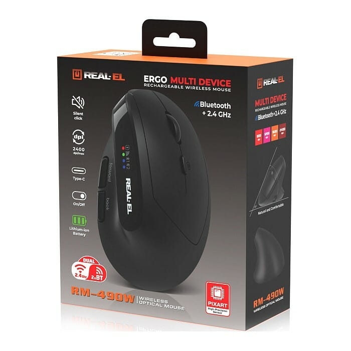 Миша бездротова REAL-EL RM-490W Black