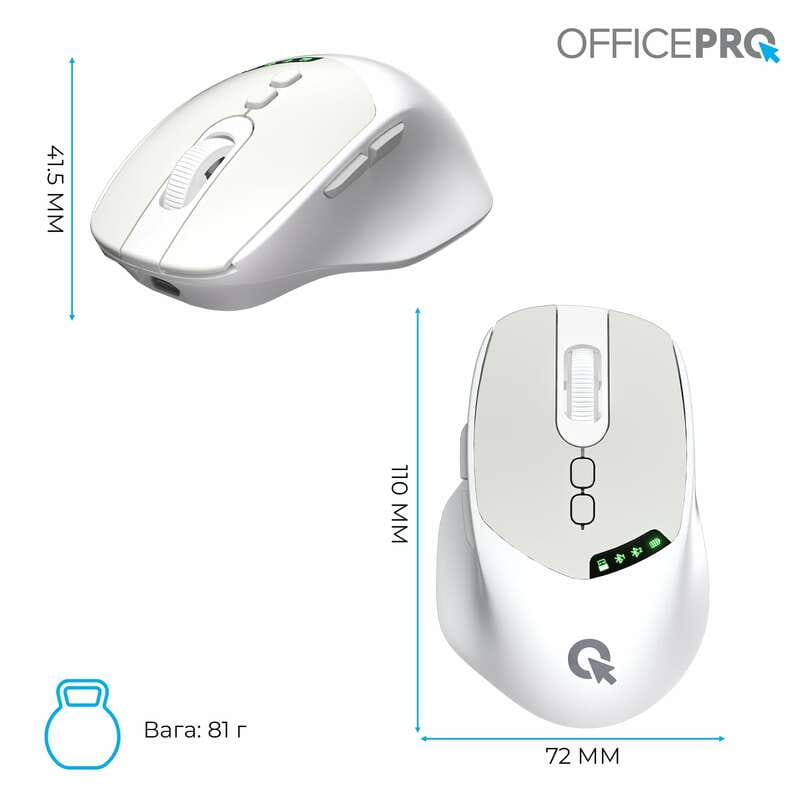 Мышь беспроводная OfficePro M520W White