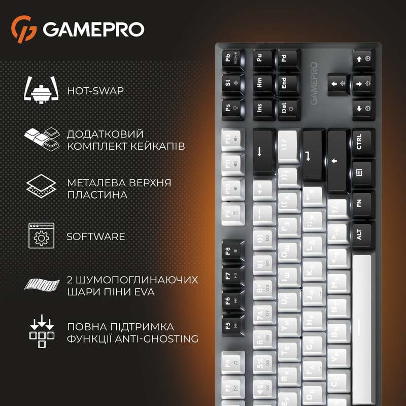 Клавиатура GamePro Genesis Joker MK124G Outemu Red Swithes USB Gray
