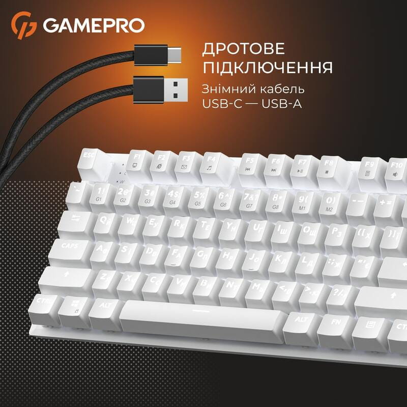 Клавиатура GamePro Genesis Joker MK124W Outemu Red Swithes USB White