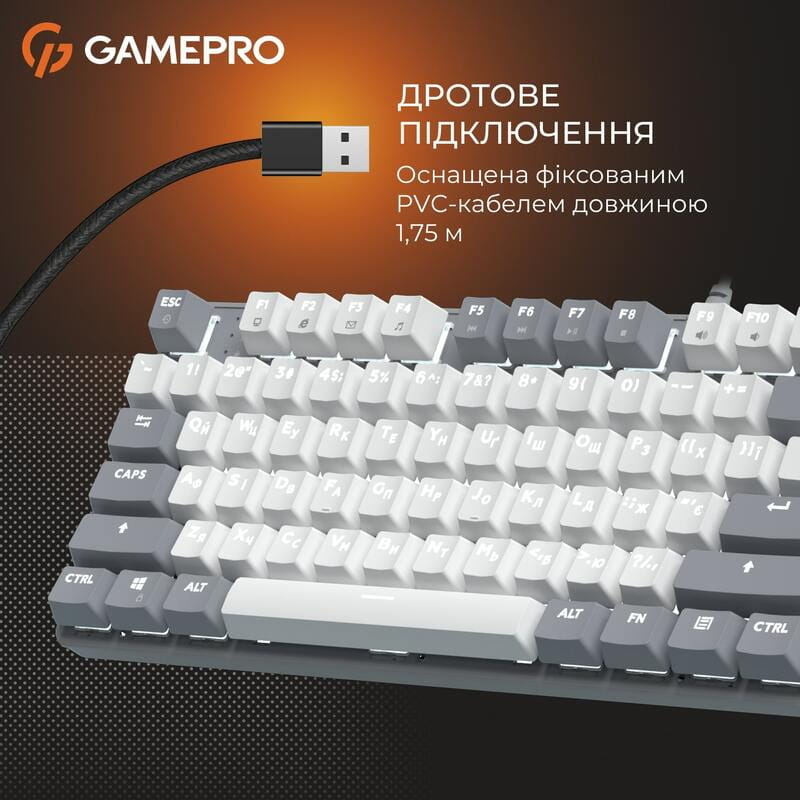 Клавіатура GamePro Genesis Metallic MK110G Outemu Red Swithes USB Gray