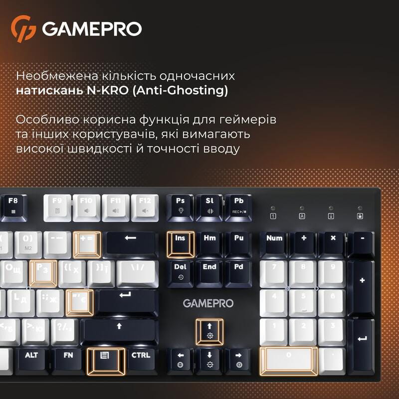 Клавиатура GamePro Genesis Metallic MK144B Outemu Red Swithes USB Black