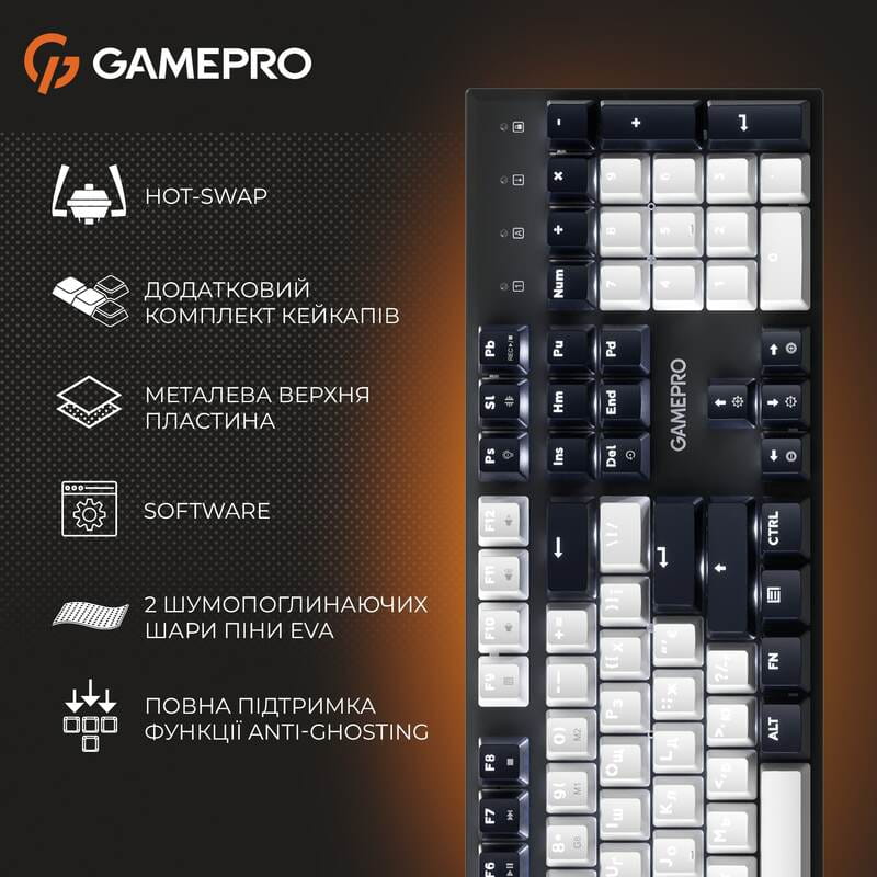 Клавиатура GamePro Genesis Metallic MK144B Outemu Red Swithes USB Black