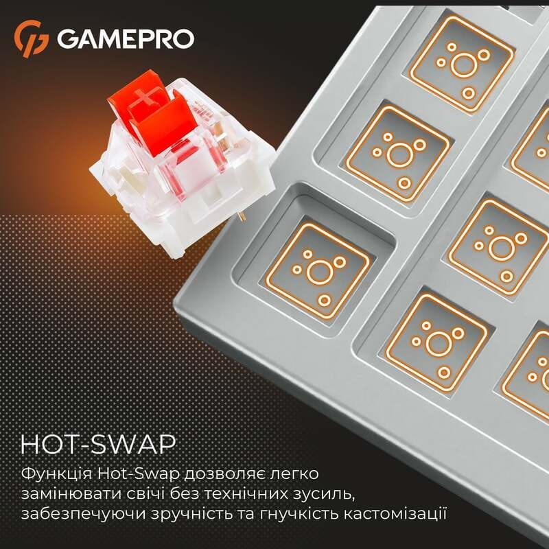 Клавиатура GamePro Genesis Metallic MK144G Outemu Red Swithes USB Gray