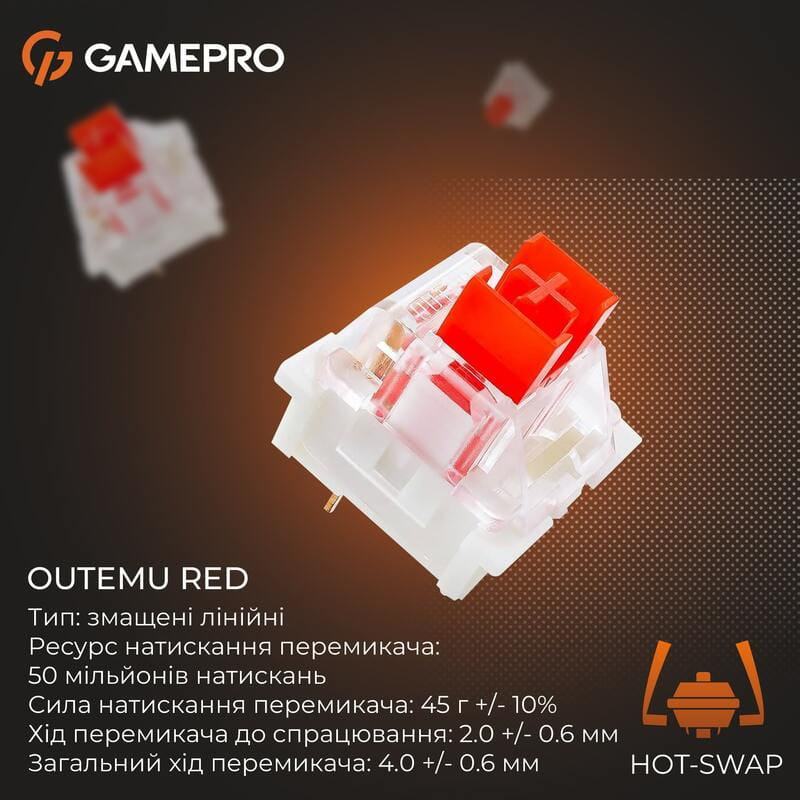 Клавиатура GamePro Genesis Metallic MK144G Outemu Red Swithes USB Gray