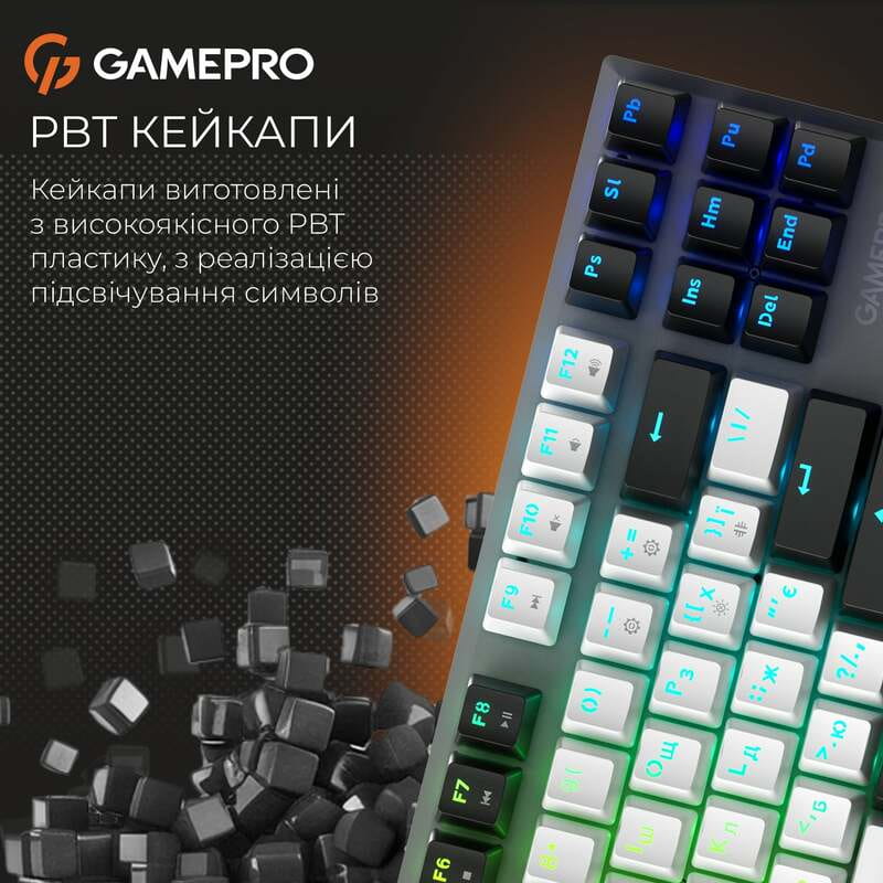 Клавіатура бездротова GamePro Genesis Joker Pro MK124G Pro Gray