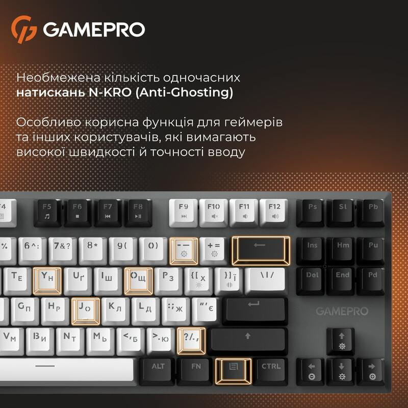 Клавіатура бездротова GamePro Genesis Joker Pro MK124G Pro Gray