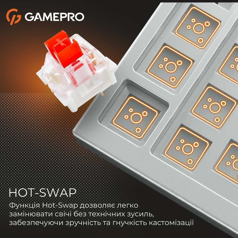 Клавіатура бездротова GamePro Genesis Joker Pro MK124G Pro Gray