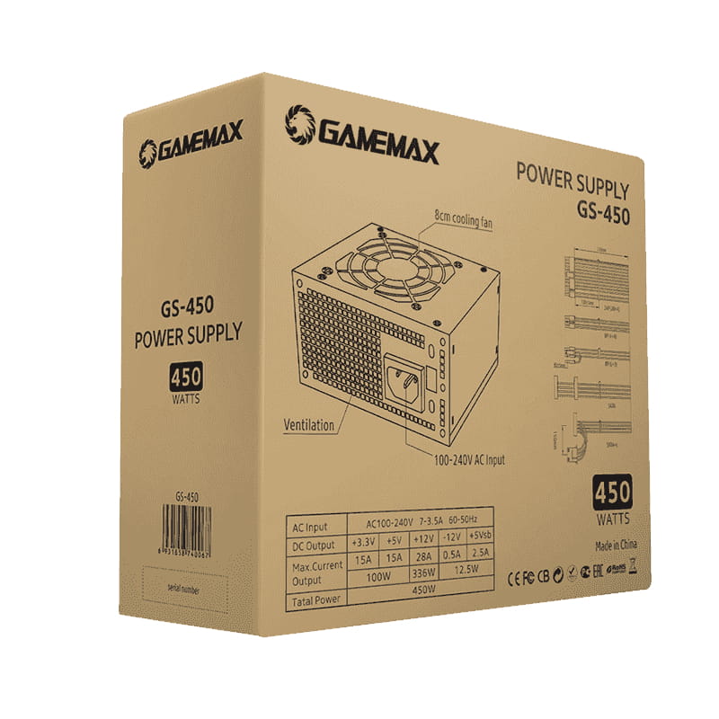Блок питания GameMax GS-450 80+ 450W Bronze