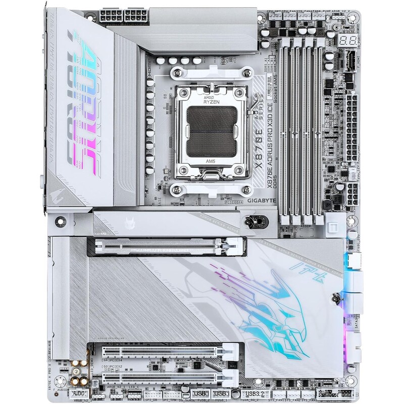 Материнская плата Gigabyte X870E Aorus Pro X3D Ice Socket AM5
