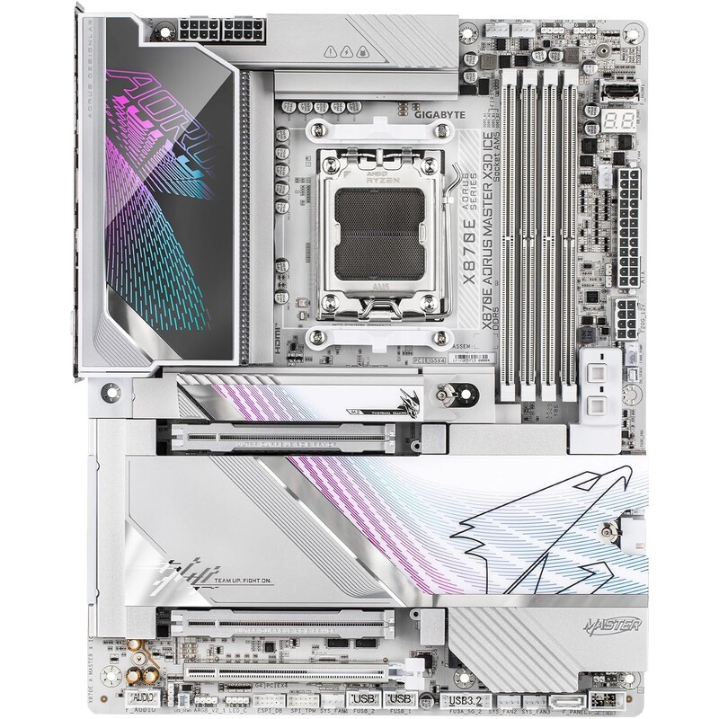 Материнська плата Gigabyte X870E Aorus Master X3D Ice Socket AM5