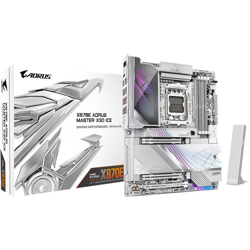 Материнська плата Gigabyte X870E Aorus Master X3D Ice Socket AM5