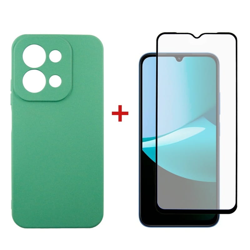 Чeхол-накладка Dengos Soft для Xiaomi Redmi 15C Mint (DG-KM-167) + защитное стекло