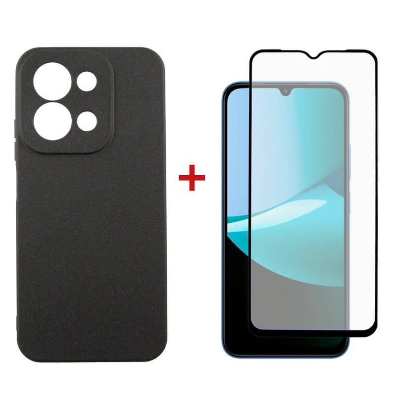 Чeхол-накладка Dengos Carbon для Xiaomi Redmi 15C Black (DG-KM-165) + защитное стекло