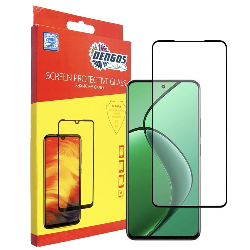 Защитное стекло Dengos для Realme 12 4G Black Full Glue (TGFG-415)