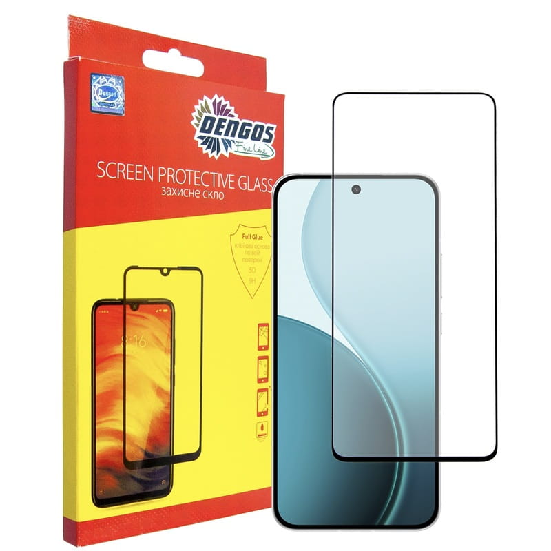Защитное стекло Dengos для Oppo Reno14 F/FS Black Full Glue (TGFG-419)