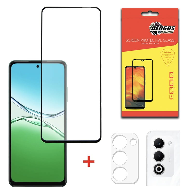 Комплект защитных стекол Dengos для Oppo A5 4G Black Full Glue (DG-TGSCP-10)