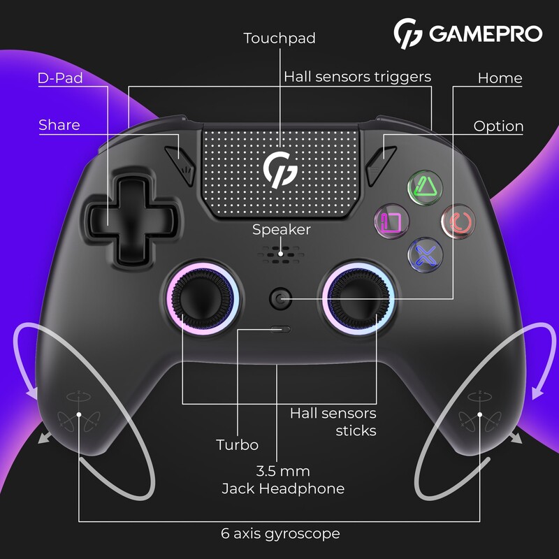 Геймпад GamePro с зарядной станцией GPS20BDOC Black