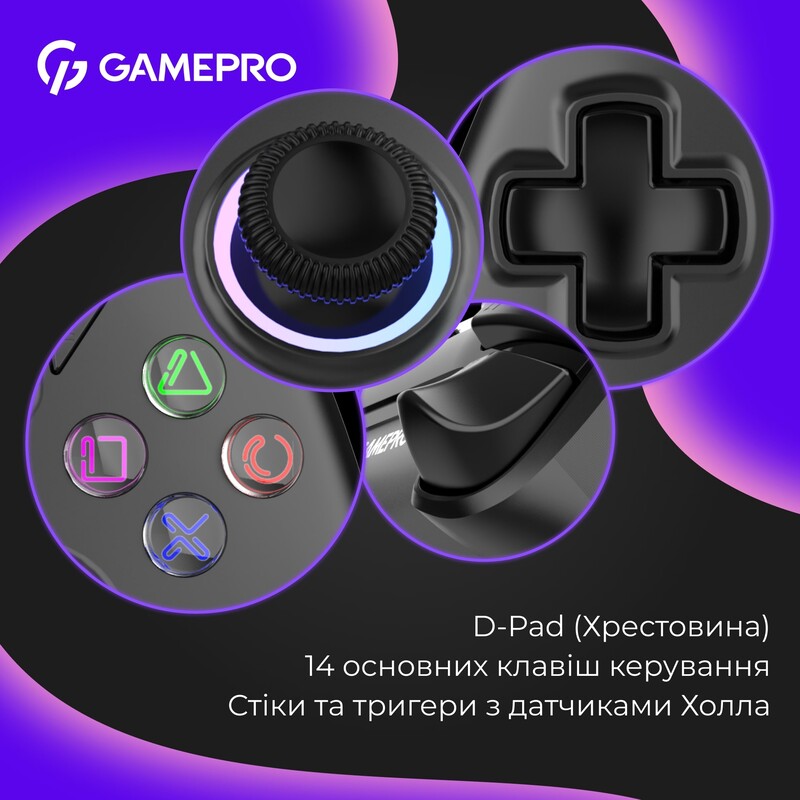 Геймпад GamePro с зарядной станцией GPS20BDOC Black