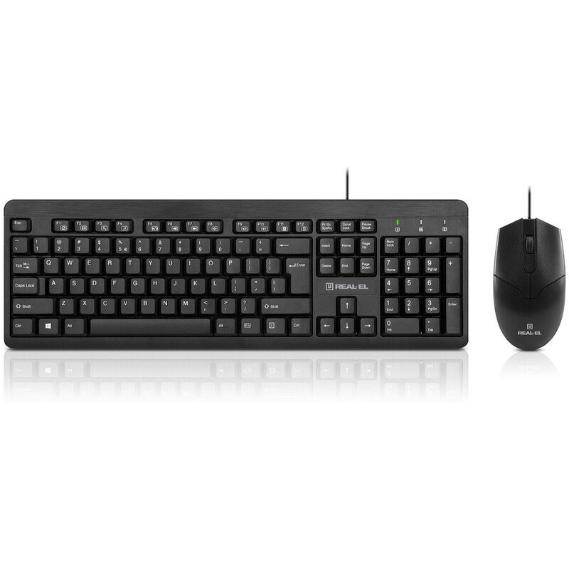 Комплект (клавіатура, миша) REAL-EL Standard 504 Kit Black (EL123100037)