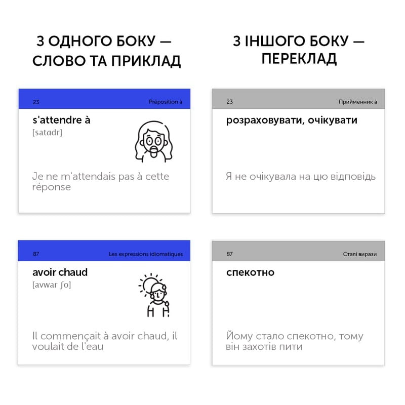Картки для вивчення французької мови English Student. Французькі фразові дієслова