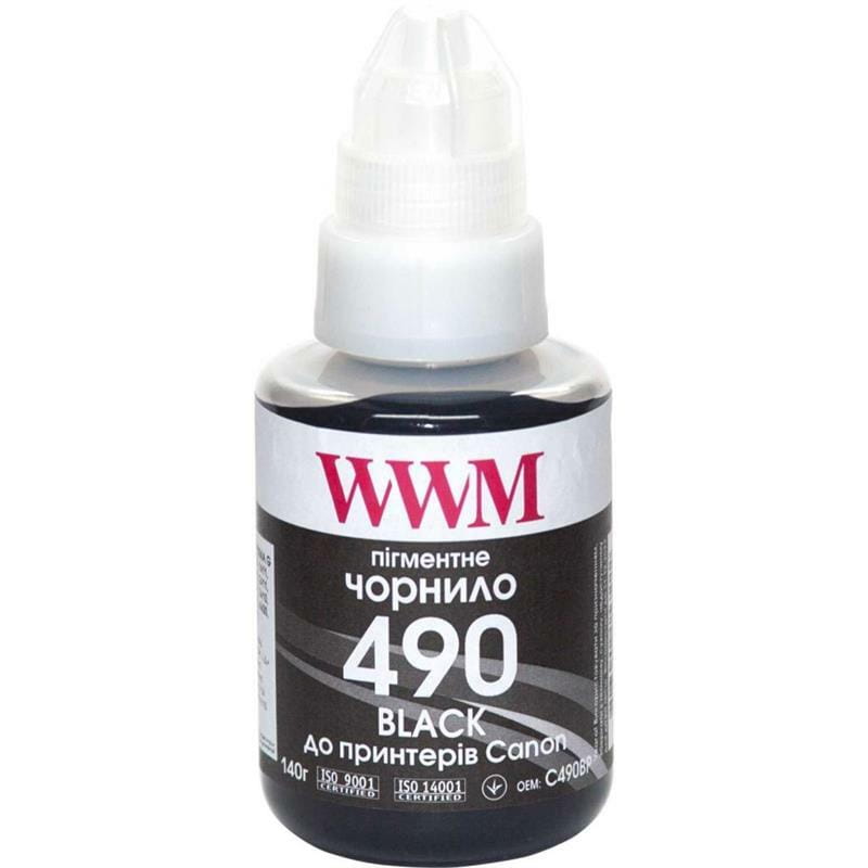 Чернила WWM Canon Pixma G1400/2400/3400 Black Pigment (C490BP) 140г