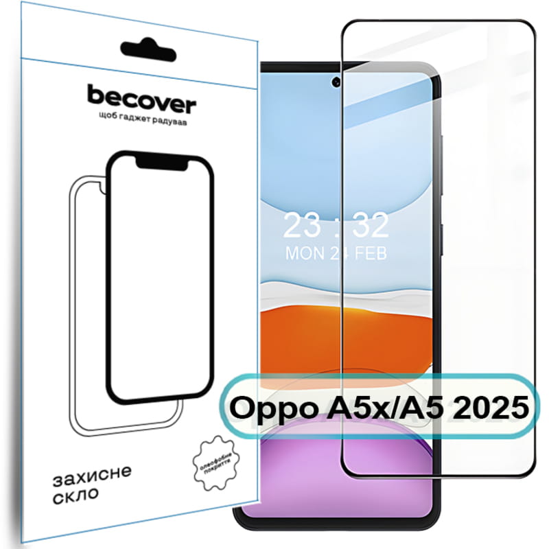 Защитное стекло BeCover для Oppo A5x / A5 2025 (4G/5G) Black (713931)