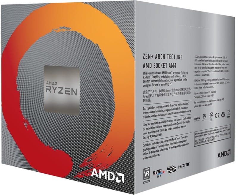 Процесор AMD Ryzen 5 3400G (3.7GHz 4MB 65W AM4) Box (YD3400C5FHSBX)