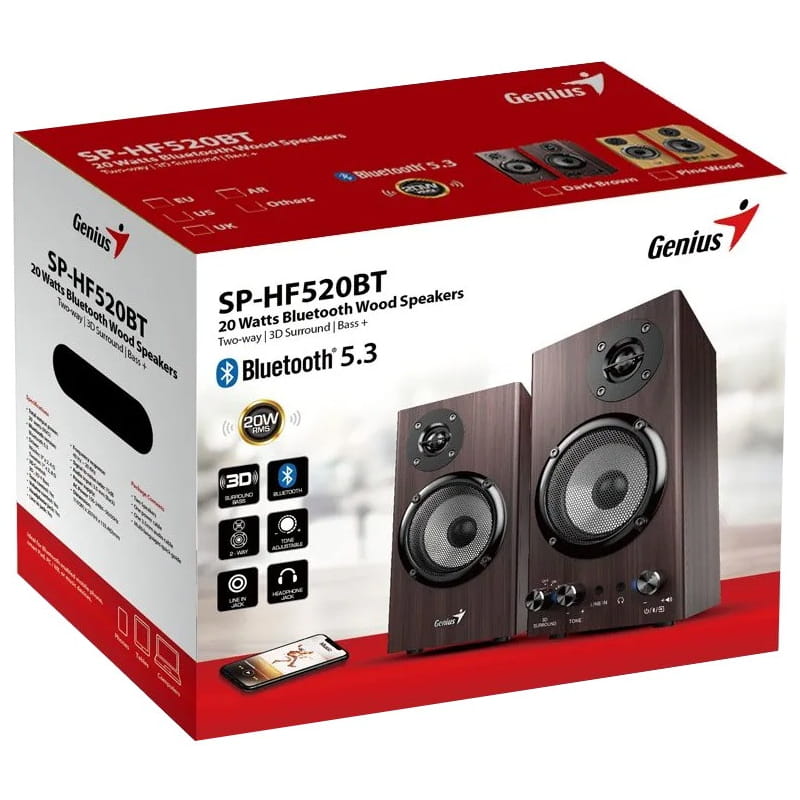 Акустическая система Genius SP-HF520BT Dark Brown (31730054401)
