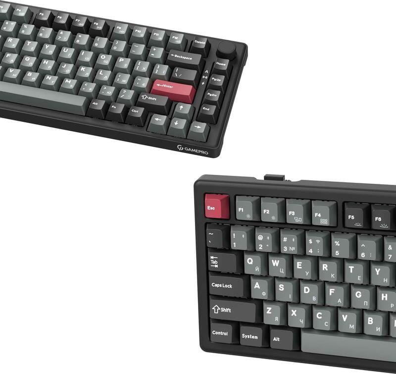 Клавіатура бездротова GamePro Asgard Yord Keychron Super Red Switch Black (MK266BK)