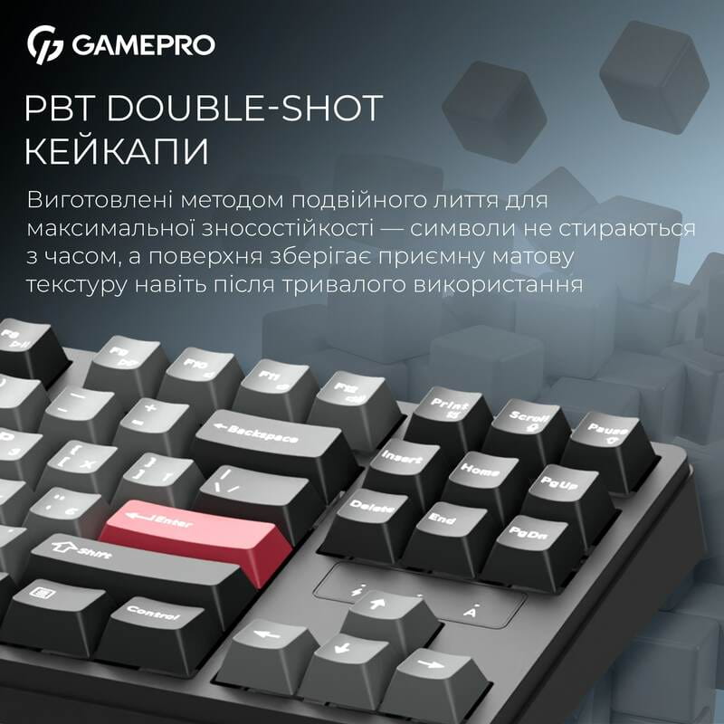 Клавіатура бездротова GamePro Asgard Ragnar Keychron Super Red Switch Black (MK285BK)