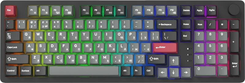 Клавіатура бездротова GamePro Asgard Drakkar Keychron Super Red Switch Black (MK305BK)