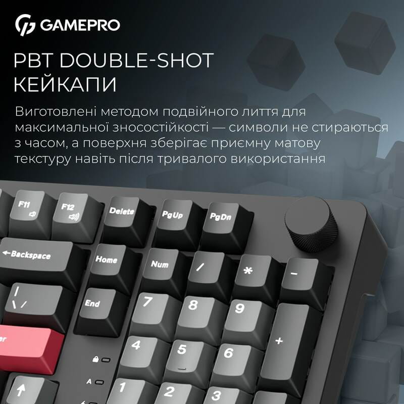 Клавіатура бездротова GamePro Asgard Drakkar Keychron Super Red Switch Black (MK305BK)