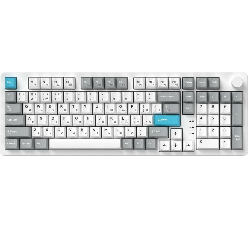 Клавіатура бездротова GamePro Asgard Drakkar Keychron Super Red Switch White (MK305WH)