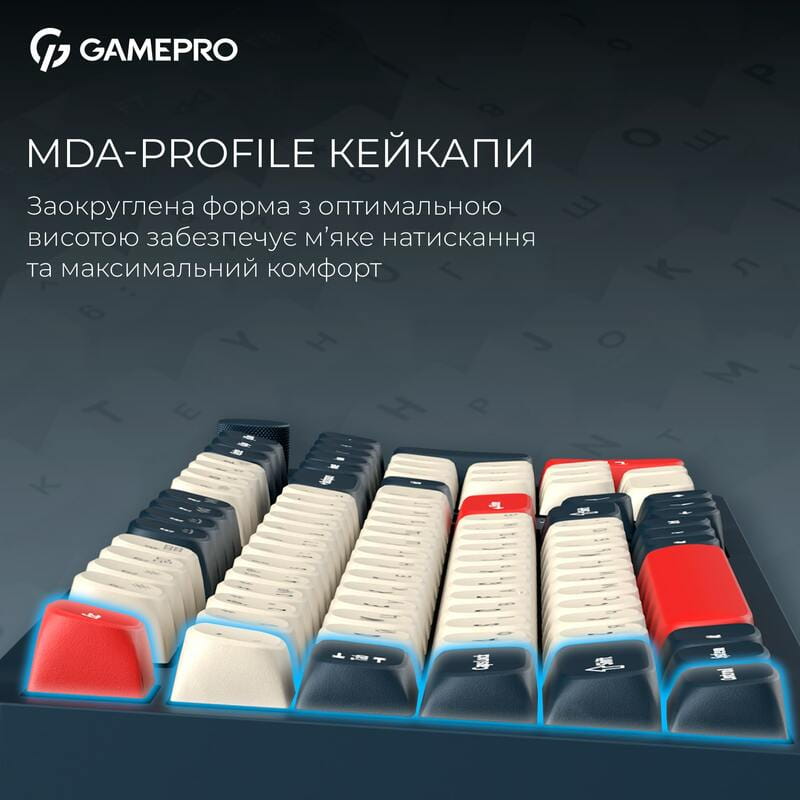 Клавіатура бездротова GamePro Asgard Drakkar Keychron Super Red Switch Blue (MK305BL)