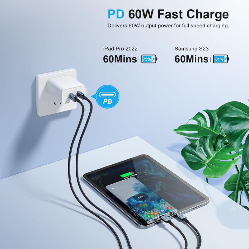 Кабель Choetech USB Type-C - USB Type-C (M/M) 60W, 1.2м Black (XCC-1014-BK)
