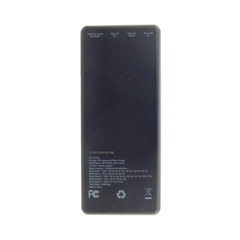 Універсальна мобільна батарея Energizer UE27062PQ 27000mAh 65W Black