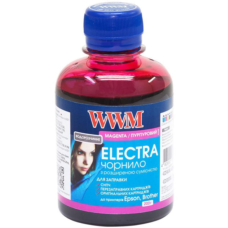 Чорнило WWM EPSON Universal Electra для Epson серій Stylus C/CX, T/TX, S/SX, Stylus Office B/BX, T/TX, Stylus Photo Stylus Photo R/RX, T/TX, P/PX Magenta (EU/M) 200г