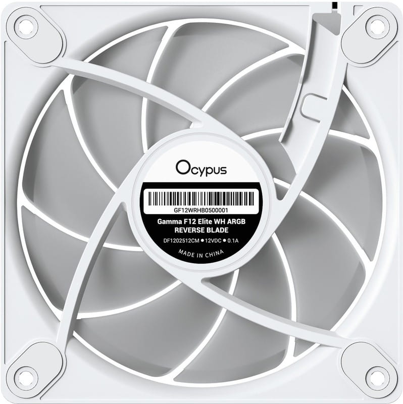 Вентилятор Ocypus Gamma F12 Elite ARGB Reverse Blade White (GAMMA-F12-WH1AM01E-GL)