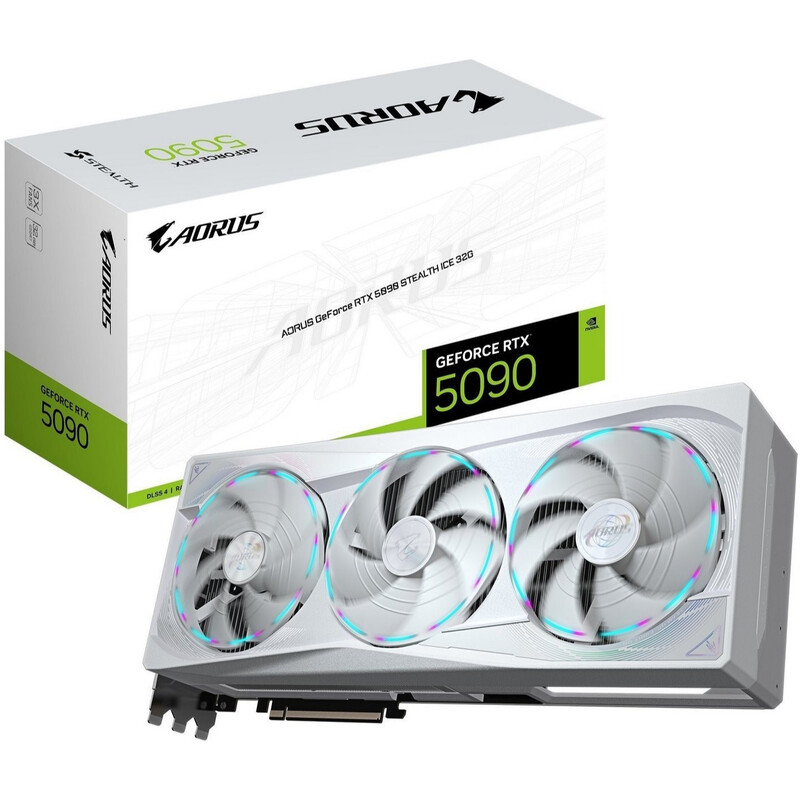 Відеокарта GF RTX 5090 32GB GDDR7 Aorus Stealth Ice Gigabyte (GV-N5090AORUSST ICE-32GD)