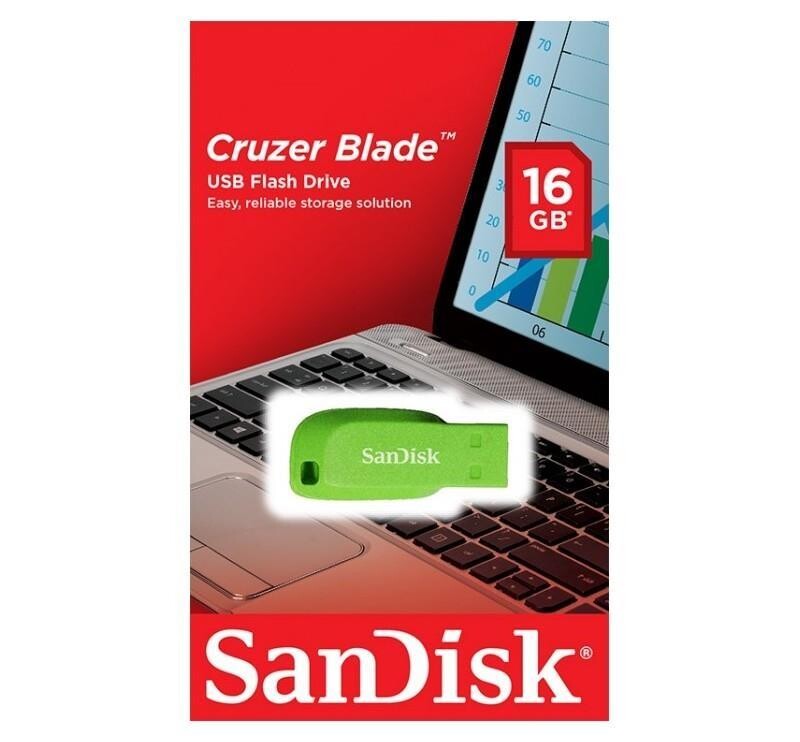 Флеш-накопитель USB 16GB SanDisk Cruzer Blade Green (SDCZ50C-016G-B35GE)