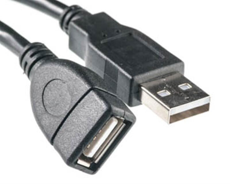 Кабель PowerPlant (KD00AS1209) USB2.0(AF)-USB2.0(AM), 0.1м, Black