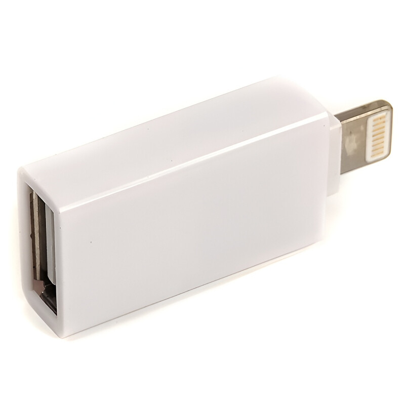 Переходник PowerPlant OTG USB2.0-Lightning, White (CA910403)