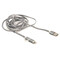 Фото - Кабель PowerPlant Quick Charge 2A 2-в-1 cotton USB 2.0 AM – Lightning/Micro, 2м, Grey (CA910496) | click.ua