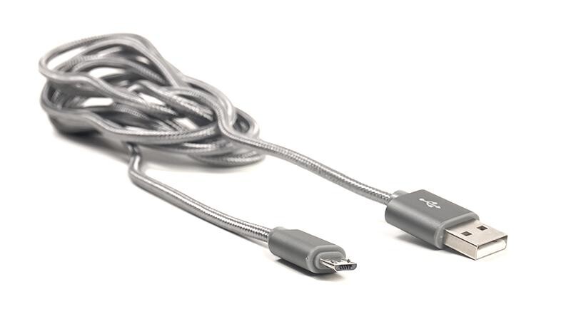 Кабель PowerPlant (CA910519) Quick Charge USB 2.0 AM – Micro, 2м, Grey